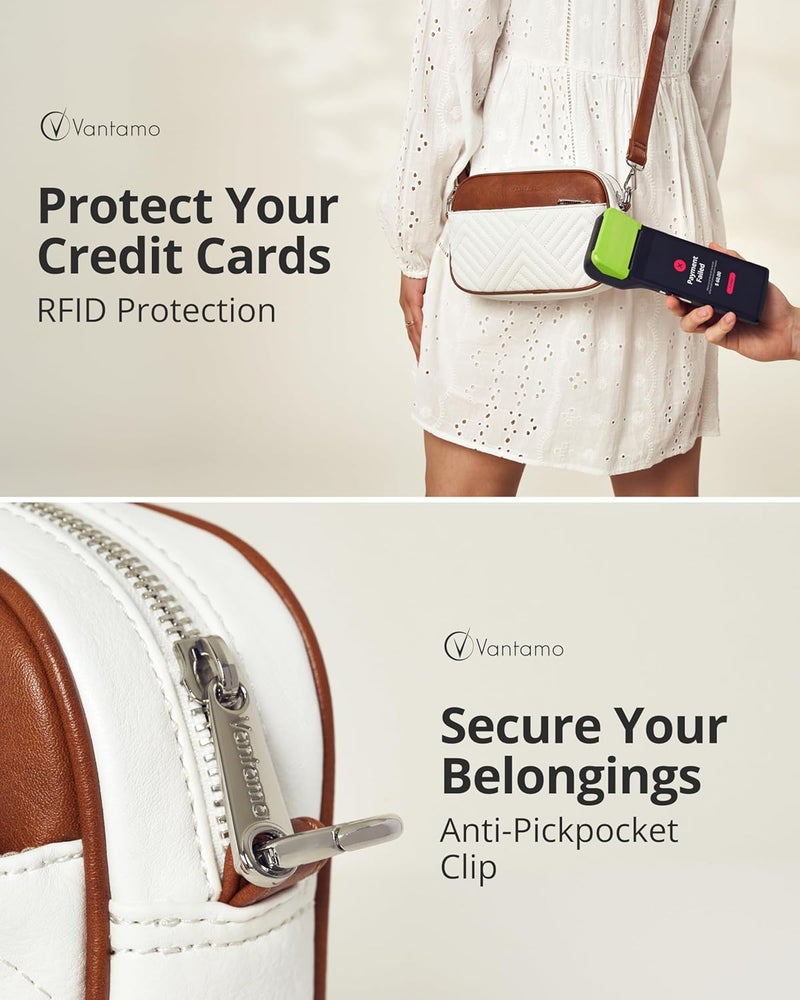 Vantamo Crossbody Bags For Women with Anti-Pickpocket Clip, Premium Purses for Women, Adjustable Strap Handbags & Gift Box - Image 5